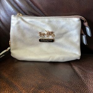 Silver Coach wristlet